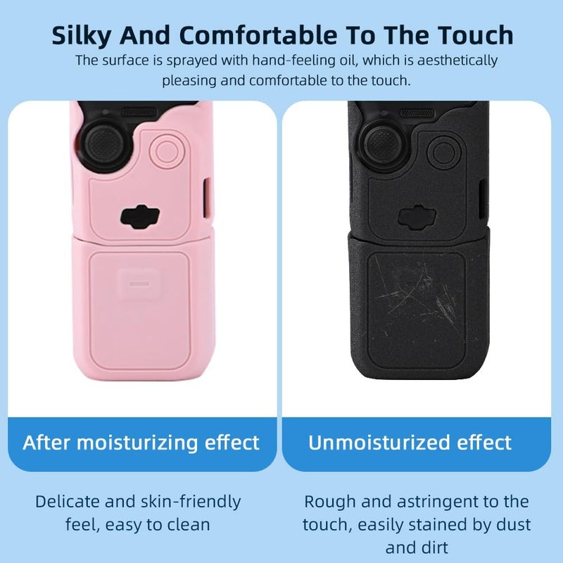DFTIM Pocket 3 Silicone Cover for DJI Osmo Pocket 3, Protective Case Lens Protector Scratch-Resistant Sleeve Skin Compatible with DJI OSMO Pocket 3 Creator Lightweight Combo Accessories Pink Color - Image 3
